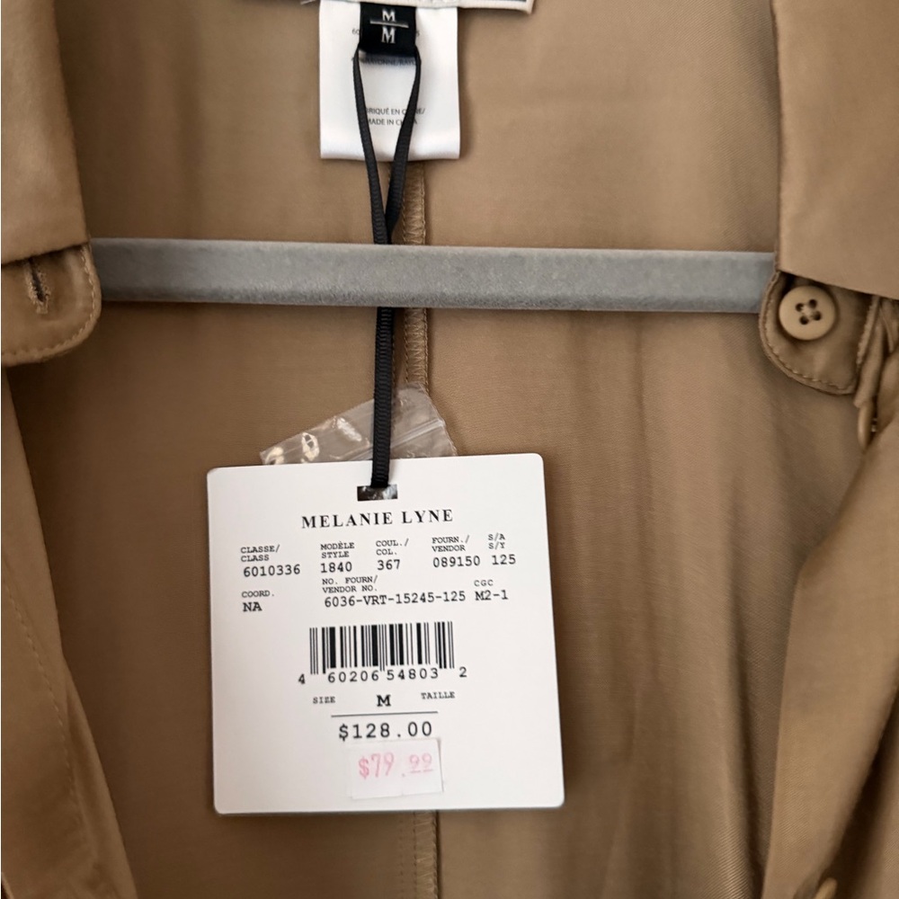 Relaxed Satin Button-Down Shirt in Camel by BLAKES IDEE - Picture 3 of 3
